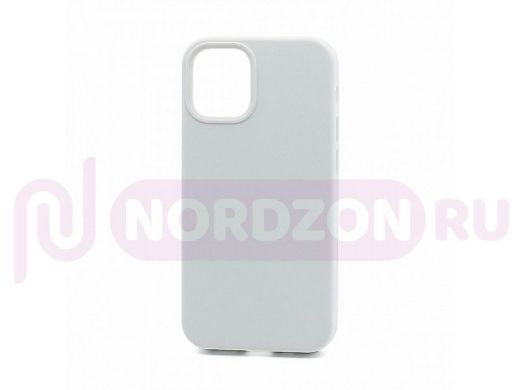 Чехол iPhone 12 mini, Silicone case, белый, защита полная, 009