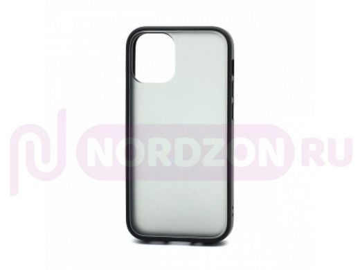 Чехол iPhone 12 mini, пластик, силикон, Shockproof, чёрный