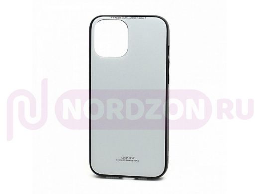 Чехол iPhone 12 mini, пластик, стеклянная вставка, белый
