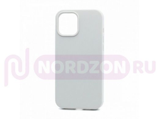 Чехол iPhone 12 Pro Max, Silicone case, белый, защита полная, 009