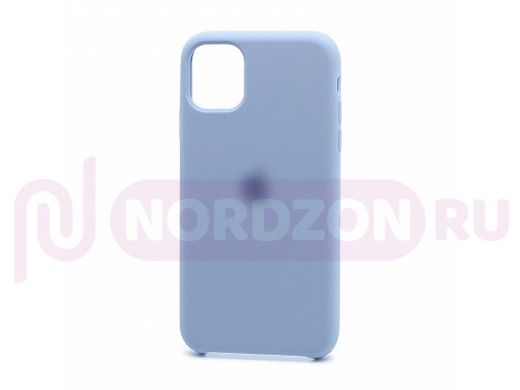 Чехол iPhone 12 Pro Max, Silicone case, голубой, лого, 005