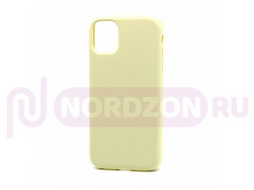 Чехол iPhone 12 Pro Max, Silicone case, жёлтый светлый, защита полная, 051