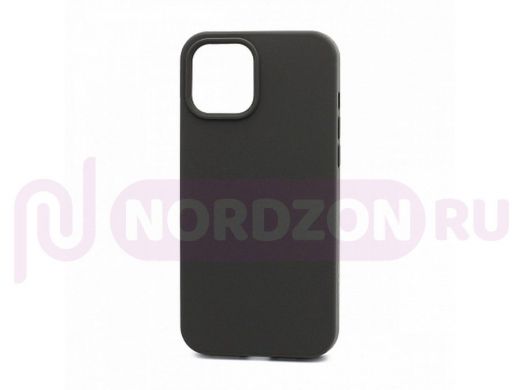 Чехол iPhone 12 Pro Max, Silicone case, серый тёмный, защита полная, 022