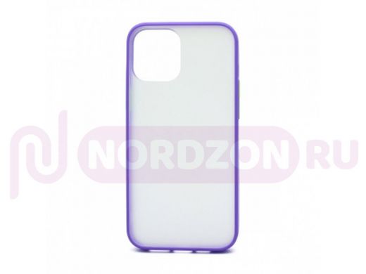 Чехол iPhone 12 Pro Max, пластик, силикон, Shockproof Lite, фиолетово-жёлтый