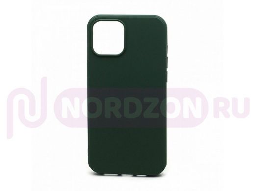 Чехол iPhone 12 Pro Max, силикон, New Era, зелёный тёмный