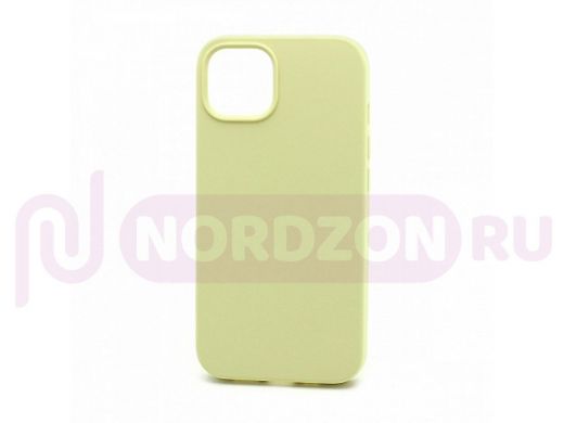 Чехол iPhone 13, Silicone case, жёлтый светлый, защита полная, 051