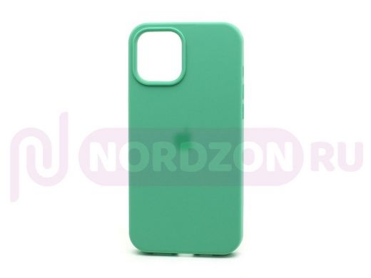 Чехол iPhone 13, Silicone case, зелёный, защита полная, лого, 050