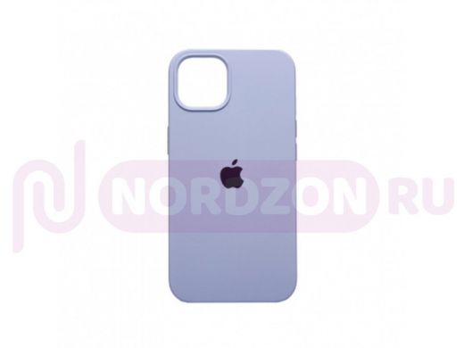 Чехол iPhone 13, Silicone case, лавандовый, защита полная, лого