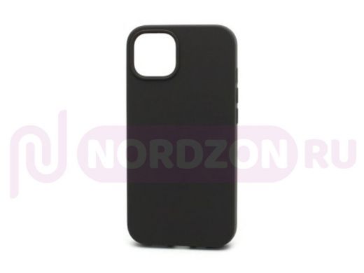 Чехол iPhone 13, Silicone case, серый тёмный, защита полная, 022