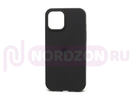 Чехол iPhone 13, Silicone case, серый тёмный, защита полная, лого, 022