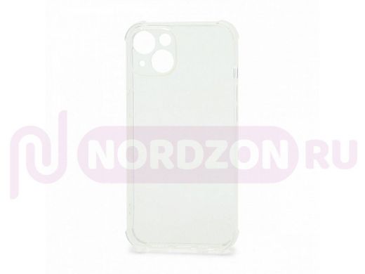 Чехол iPhone 13, силикон, прозрачный, противоударный