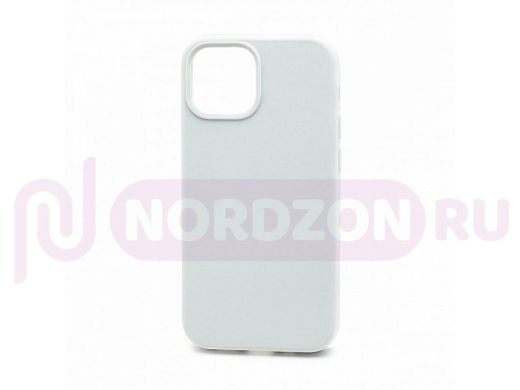 Чехол iPhone 13 mini, Silicone case, белый, защита полная, 009
