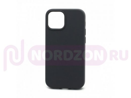 Чехол iPhone 13 mini, Silicone case, серый графит, защита полная, 015