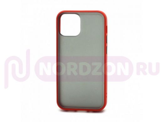 Чехол iPhone 13 mini, пластик, силикон, Shockproof, красно-чёрный