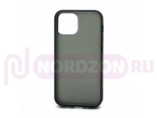 Чехол iPhone 13 mini, пластик, силикон, Shockproof, чёрный