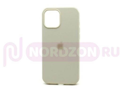 Чехол iPhone 13 Pro, Silicone case, бежевый, защита полная, лого, 011