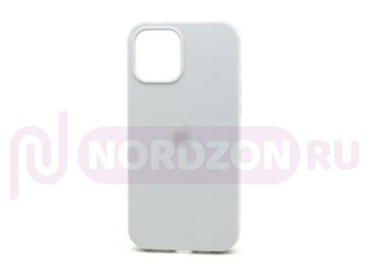 Чехол iPhone 13 Pro, Silicone case, белый, защита полная, лого, 009