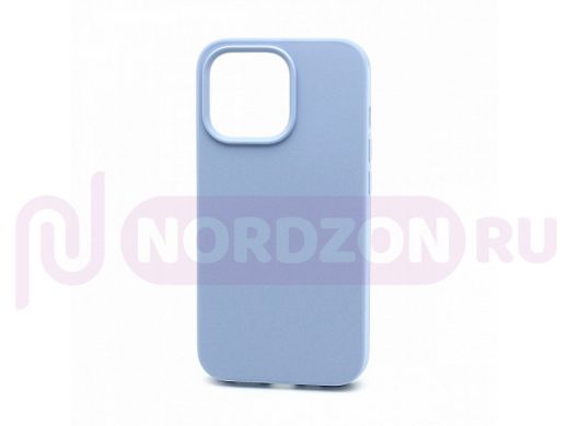 Чехол iPhone 13 Pro, Silicone case, голубой, защита полная, 005