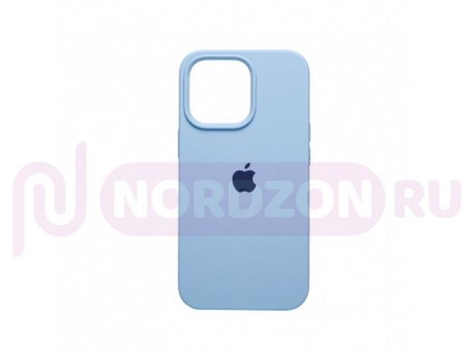 Чехол iPhone 13 Pro, Silicone case, лавандовый, защита полная, лого