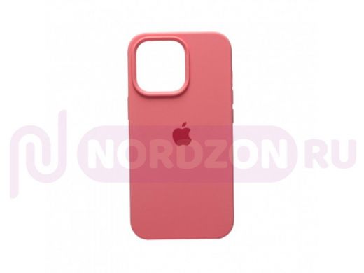 Чехол iPhone 13 Pro, Silicone case, розовый светлый, защита полная, лого