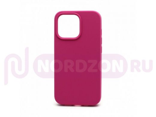 Чехол iPhone 13 Pro, Silicone case, розовый тёмный, защита полная, 054