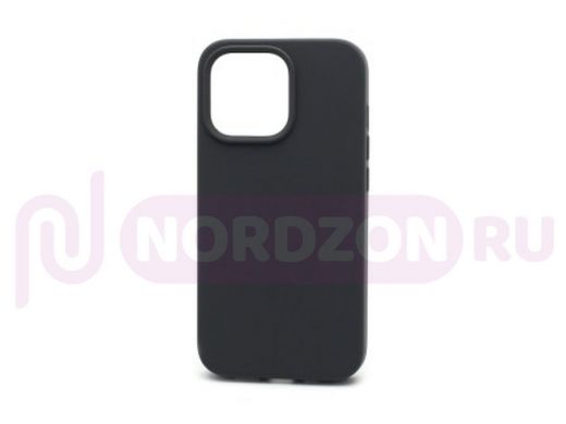 Чехол iPhone 13 Pro, Silicone case, серый графит, защита полная, лого, 015