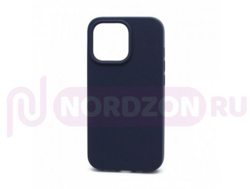 Чехол iPhone 13 Pro, Silicone case, синий тёмный, защита полная, 008
