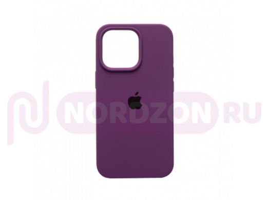 Чехол iPhone 13 Pro, Silicone case, фиолетовый, защита полная, лого