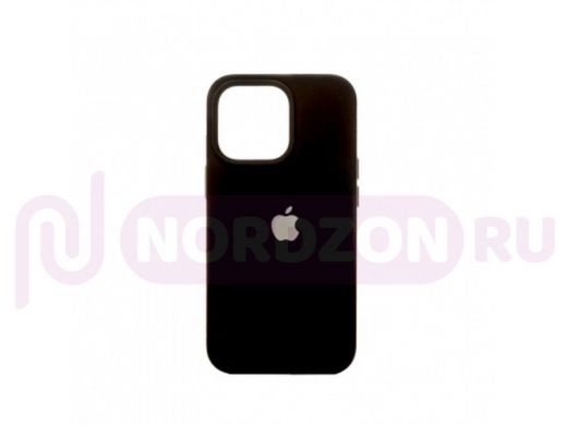 Чехол iPhone 13 Pro, Silicone case, чёрный, защита полная, лого