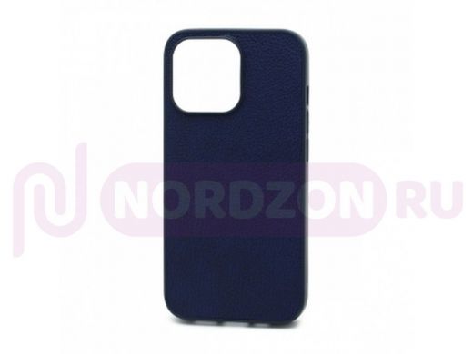 Чехол iPhone 13 Pro, под кожу, Leather Cover, синий