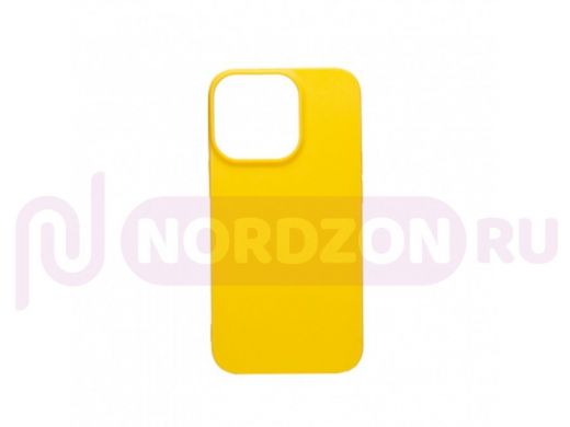 Чехол iPhone 13 Pro, силикон, матовый, с высокими бортами, жёлтый