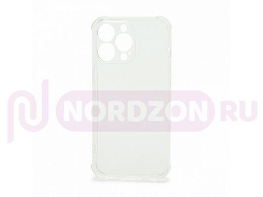Чехол iPhone 13 Pro, силикон, прозрачный, противоударный