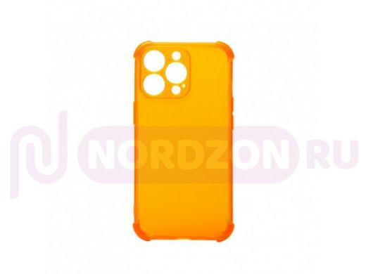 Чехол iPhone 13 Pro, силикон, противоударный, оранжевый