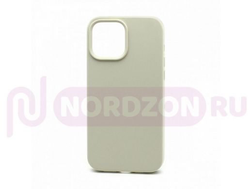 Чехол iPhone 13 Pro Max, Silicone case, бежевый, защита полная, 011