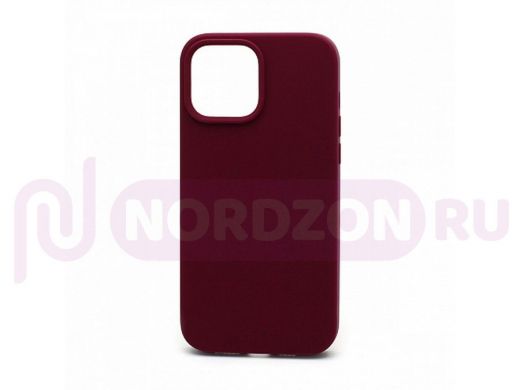Чехол iPhone 13 Pro Max, Silicone case, бордо, защита полная, 052