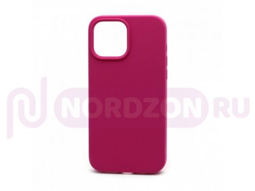 Чехол iPhone 13 Pro Max, Silicone case, розовый тёмный, защита полная, 054