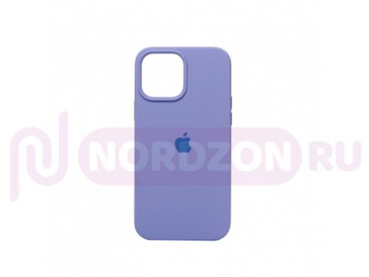 Чехол iPhone 13 Pro Max, Silicone case, сиреневый, защита полная, лого