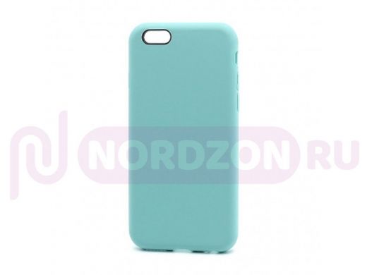 Чехол iPhone 6/6s, Silicone case, голубой, защита полная, 021