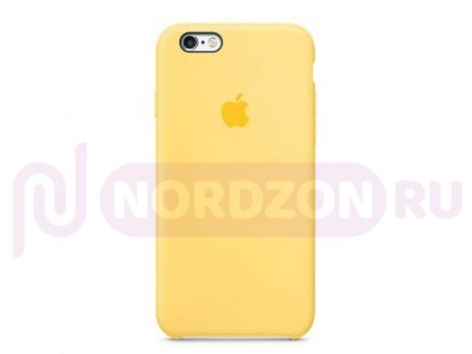 Чехол iPhone 6/6s, Silicone case, жёлтый, лого