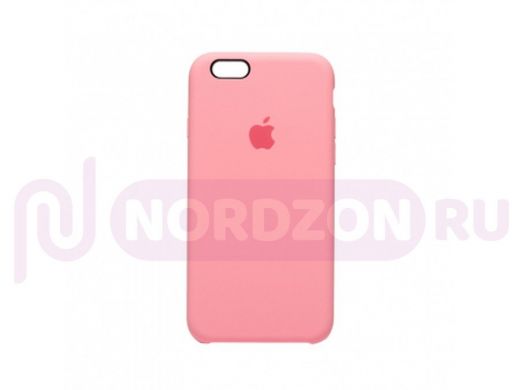 Чехол iPhone 6/6s, Silicone case, розовый светлый, лого