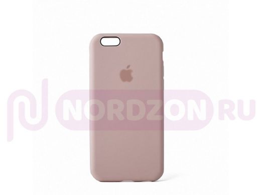 Чехол iPhone 6/6s, Silicone case, розовый, защита полная, лого, 019