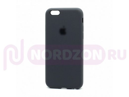 Чехол iPhone 6/6s, Silicone case, серый графит, защита полная, лого, 015