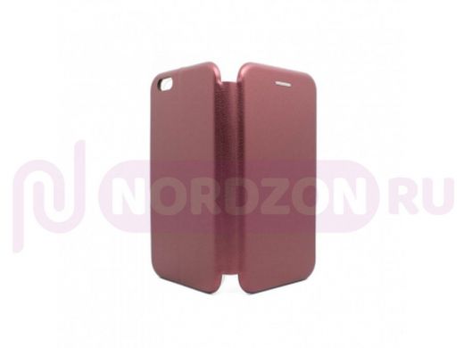 Чехол iPhone 6/6s, книжка боковая, бордо, Fashion