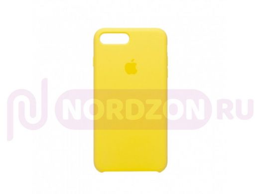 Чехол iPhone 7 Plus/ 8 Plus, Silicone case, жёлтый банановый, лого
