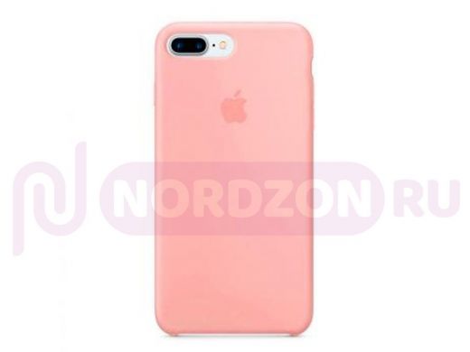 Чехол iPhone 7 Plus/ 8 Plus, Silicone case, розовый светлый лого