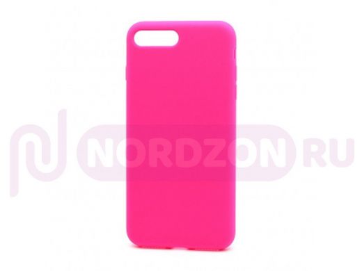 Чехол iPhone 7 Plus/ 8 Plus, Silicone case, розовый яркий, защита полная, 047