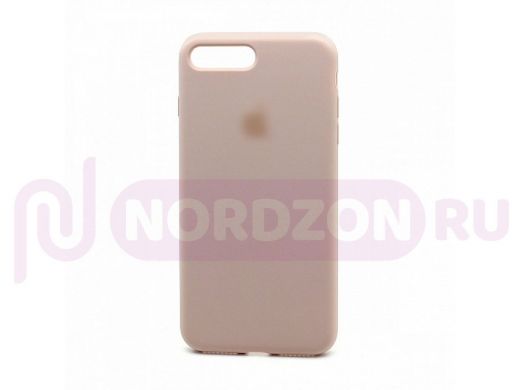 Чехол iPhone 7 Plus/ 8 Plus, Silicone case, розовый, защита полная, лого, 019