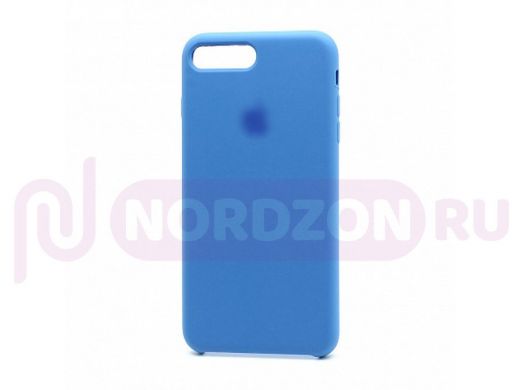 Чехол iPhone 7 Plus/ 8 Plus, Silicone case, синий, лого, 044