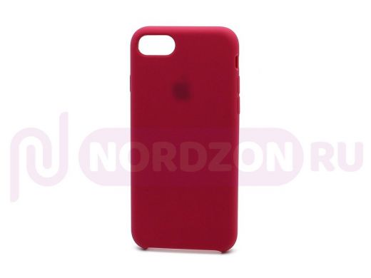 Чехол iPhone 7/8/ SE 2020, Silicone case, бордо, premium 020