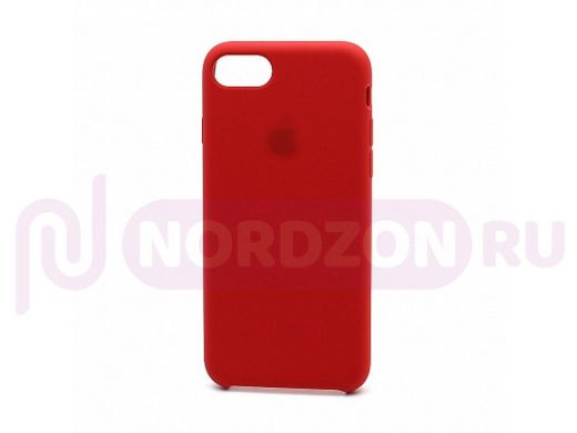 Чехол iPhone 7/8/ SE 2020, Silicone case, красный, premium 018